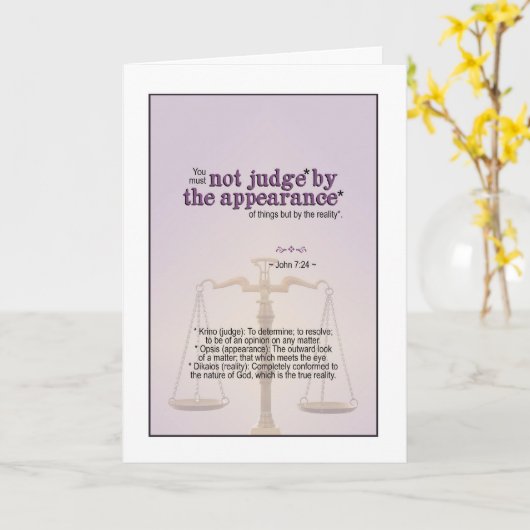 Richter an Gottes Realität - Johannes 7:24 Karte (Gelbe Blume)