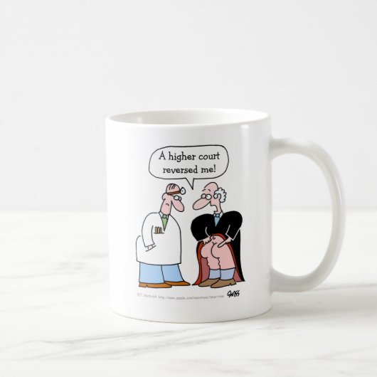 Richter des Cartoon des Funny Law, rückgängig gema Kaffeetasse (Rechts)