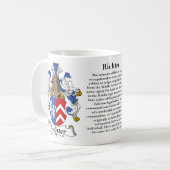 Richter Familien-deutsches Wappen Tasse (Vorderseite Links)