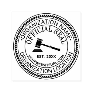 Richter Gavel Offiziell Siegel Name Loc URL Est Permastempel