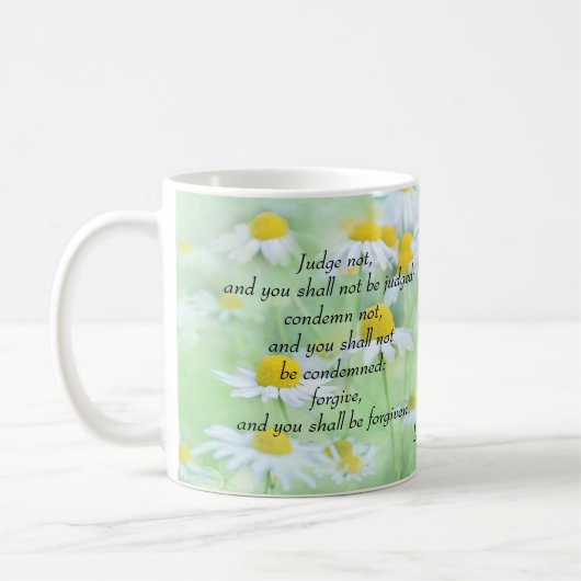Richter nicht - Luke 6:37 Kaffeetasse (Links)