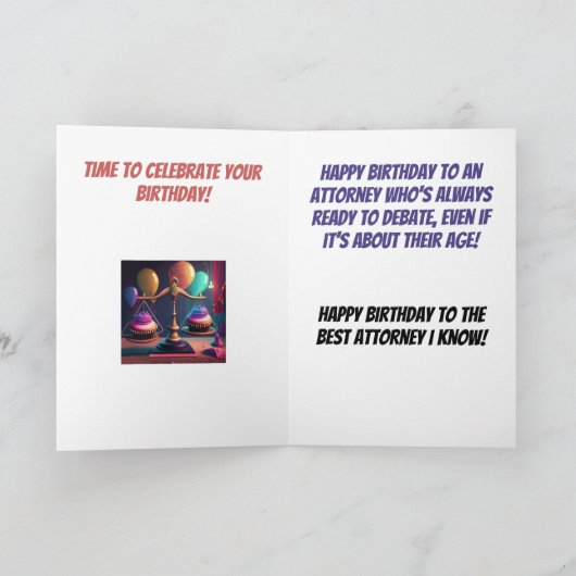 Richter oder Anwalt Geburtstag Karte (Innenseite)