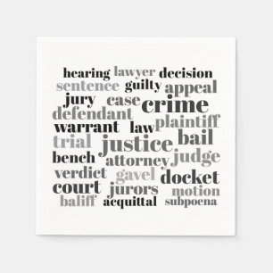 Richterliche Rechtsbegriffe Wortwolken-Design Serviette