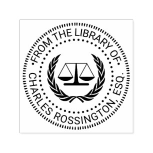 Richterwaage des Justizsiegels #4 Bibliotheksbuchn Permastempel