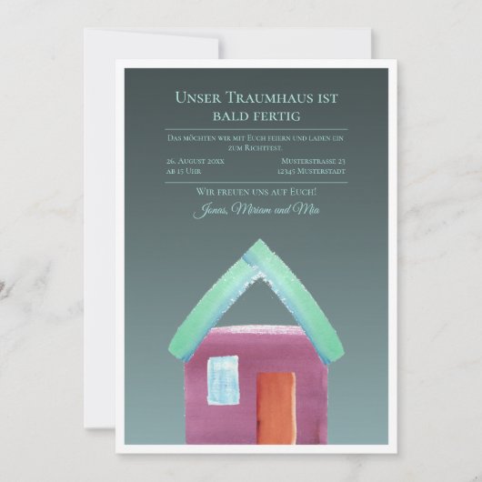 Richtfest Einladung Bauherr 2024 Einladungskarte (Vorderseite)