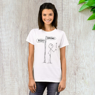 Richtig Falsch Illustrations-T-Shirt T-Shirt