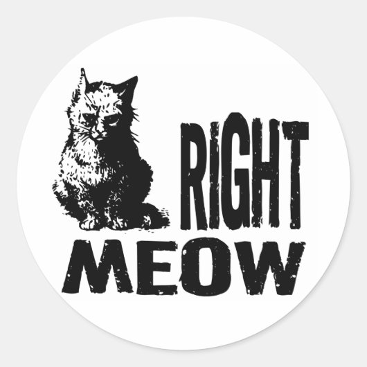 Richtig! Funny Evil Kitty Runder Aufkleber (Vorderseite)
