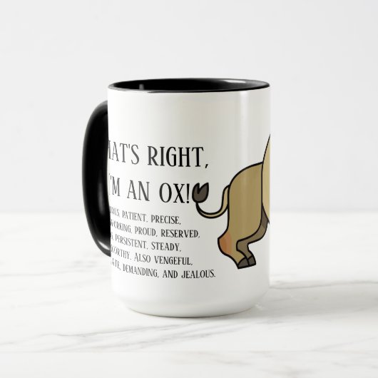 Richtig, ich bin ein Ochse Tasse (Vorderseite Links)