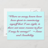 Richtig oder falsch Jane Austen Zitat Postkarte (Vorne/Hinten)