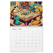 Richtig pawsome: Ein katzenbewusster Cartoon-Kalen Kalender (Feb 2026)