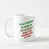 Richtig und du Funny Mug Kaffeetasse (Links)