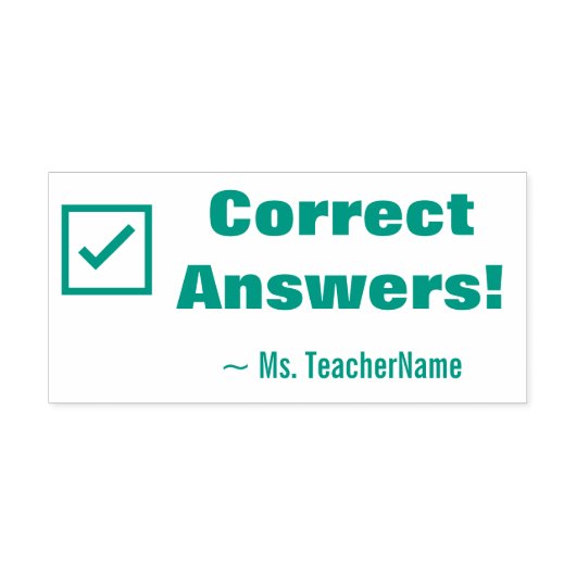 "Richtige Antworten!" Briefmarke aus Gummi Permastempel (Design)