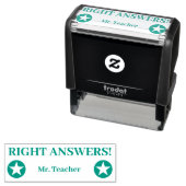"RICHTIGE ANTWORTEN!" + Name des Lehrers Permastempel (Beispiel)