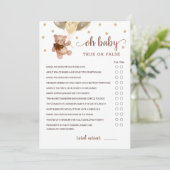 Richtige oder falsche Fakten Kinderspielkarte mit Einladung (Stehend Vorderseite)