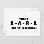 Richtige Rechtschreibung von Sara Postkarte (Vorne/Hinten)