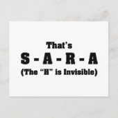Richtige Rechtschreibung von Sara Postkarte (Vorderseite)