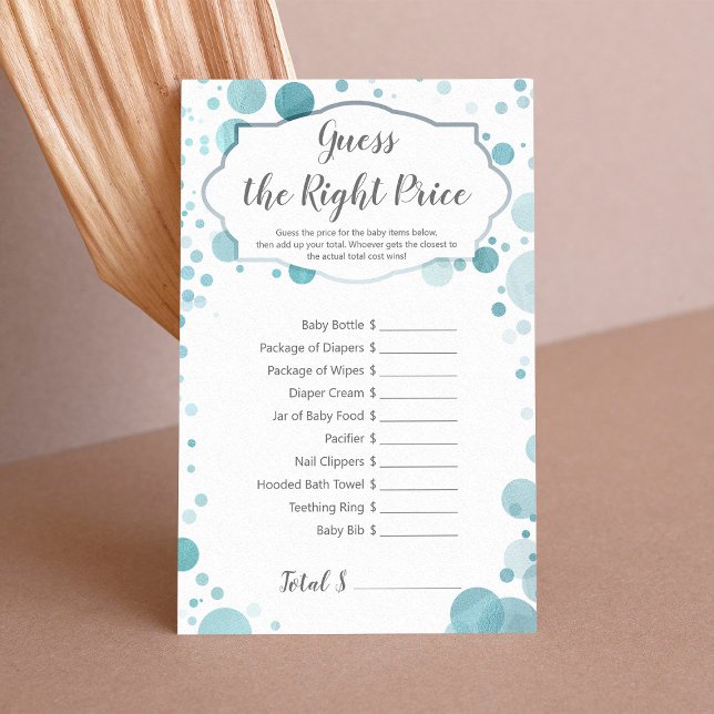 Richtiger Preis, Blue Dots Baby Boy Shower Game (Von Creator hochgeladen)