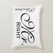 Richtiger Scroll Text Schwarz/Weiß Personalisiert Dekokissen (Vorderseite(Vertikal))