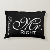 Richtiger Scroll Text Schwarz/Weiß Personalisiert Dekokissen (Rückseite)