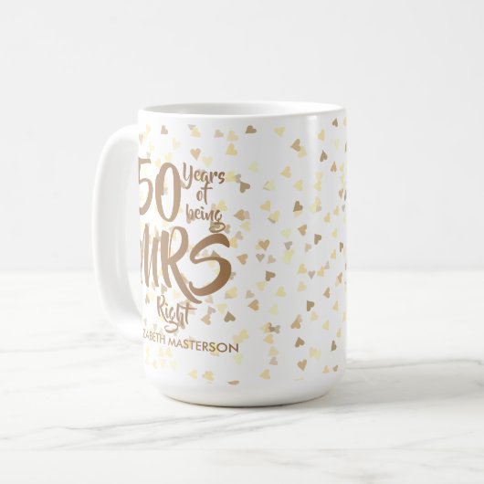 Richtiger Spaß 50. Goldener Hochzeitstag Kaffeetasse (Vorderseite Links)