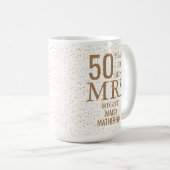 Richtiger Spaß 50th Wedding Anniversary Gold Heart Kaffeetasse (VorderseiteRechts)