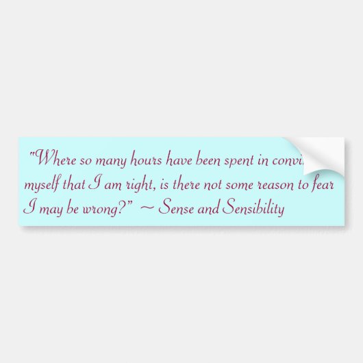Richtiges oder falsches Jane Austen Zitat Autoaufkleber (Vorne)
