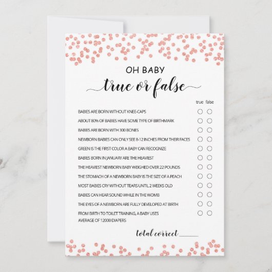 Richtiges oder falsches Spiel mit dem Ansers Baby  Einladung (Vorderseite)