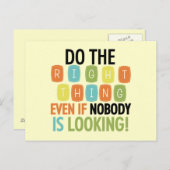 Richtiges tun postkarte (Vorne/Hinten)