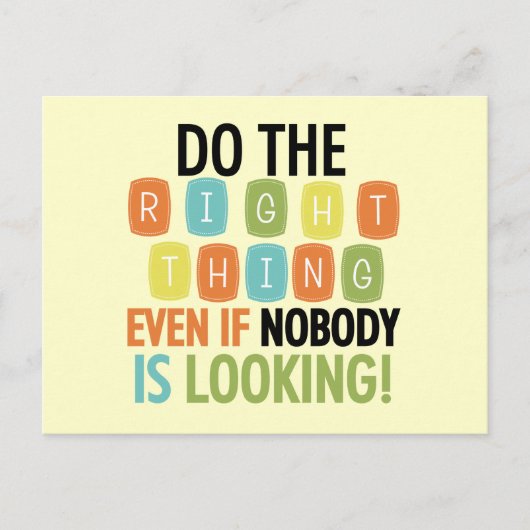 Richtiges tun postkarte (Vorderseite)