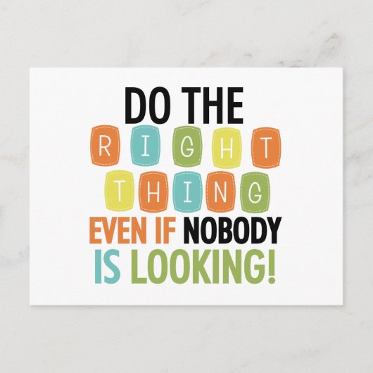 Richtiges tun postkarte (Vorderseite)