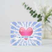 Richtiges tun postkarte (Stehend Vorderseite)