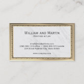 Richtskala | Marmor | Classic Gold Frame Visitenkarte (Rückseite)