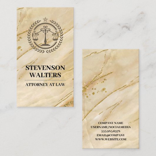 Richtskala | Marmorgold Terminkarte (Vorne/Hinten)