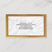 Richtskala | Marmorgoldfarbene antike Grenzrahmen Visitenkarte (Rückseite)