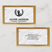 Richtskala | Marmorgoldfarbene antike Grenzrahmen Visitenkarte (Vorne/Hinten)