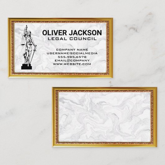 Richtskala | Marmorgoldmarmor Visitenkarte (Vorne/Hinten)