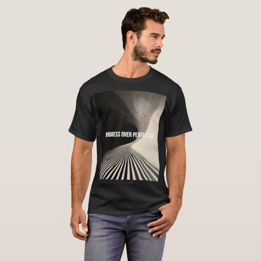 Richtung 1 minimalistischer Fortschritt über Perfe T-Shirt (Vorne ganz)