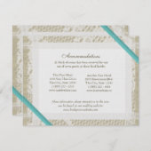Richtung Aqua Ocean Lace und Burlap Begleitkarte (Vorne/Hinten)