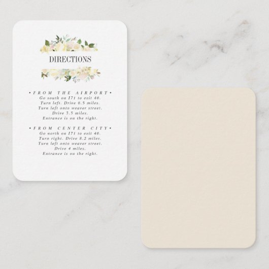 Richtung Creme und Elfenbeinweide Begleitkarte (Vorne/Hinten)