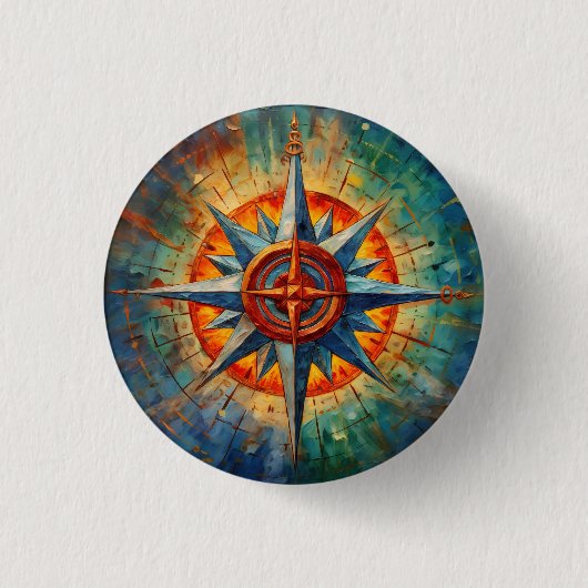 Richtung im Chaos (Compass-Rose) Button (Vorderseite)