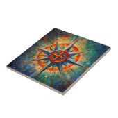 Richtung im Chaos (Compass-Rose) Fliese (Seite)