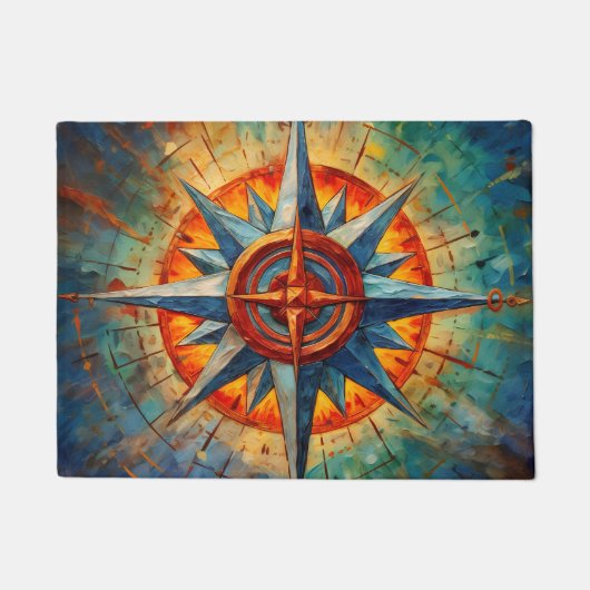 Richtung im Chaos (Compass-Rose) Fußmatte (Vorderseite)