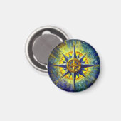 Richtung im Chaos (Compass-Rose) Magnet (Vorderseite/Rückseite)