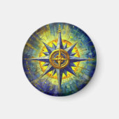 Richtung im Chaos (Compass-Rose) Magnet (Vorne)