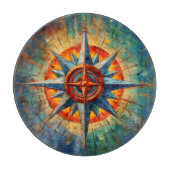 Richtung im Chaos (Compass-Rose) Schneidebrett (Vorderseite)