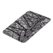 Richtung Kiefernbaumzweige in Schwarz/Weiß Magnet (Linke Seite)