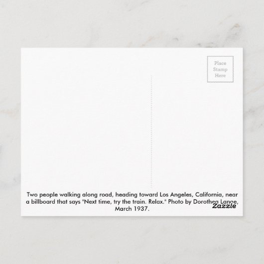 Richtung L.A. - 1937 Postkarte (Rückseite)