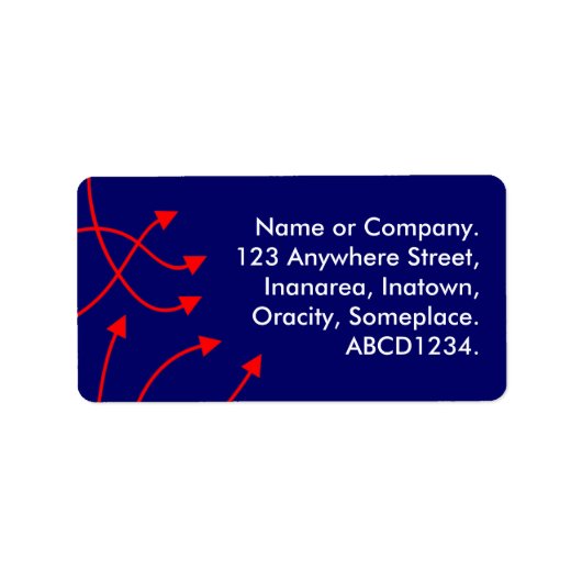 Richtung - Navy Blue Adressaufkleber (Vorne)