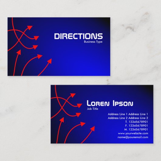 Richtungen - Leuchtblau Begleitkarte (Vorne/Hinten)