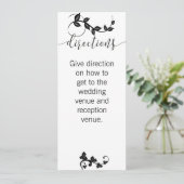 Richtungskarte für Ehefeier Einladung (Stehend Vorderseite)